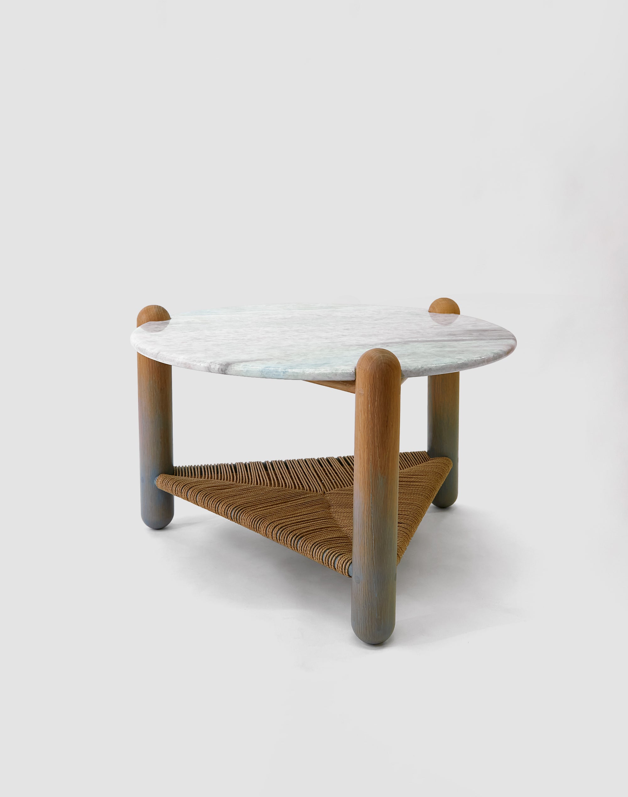 Captain’s Table – White Oak w/ Ocean Crystal Stone (30-inch)