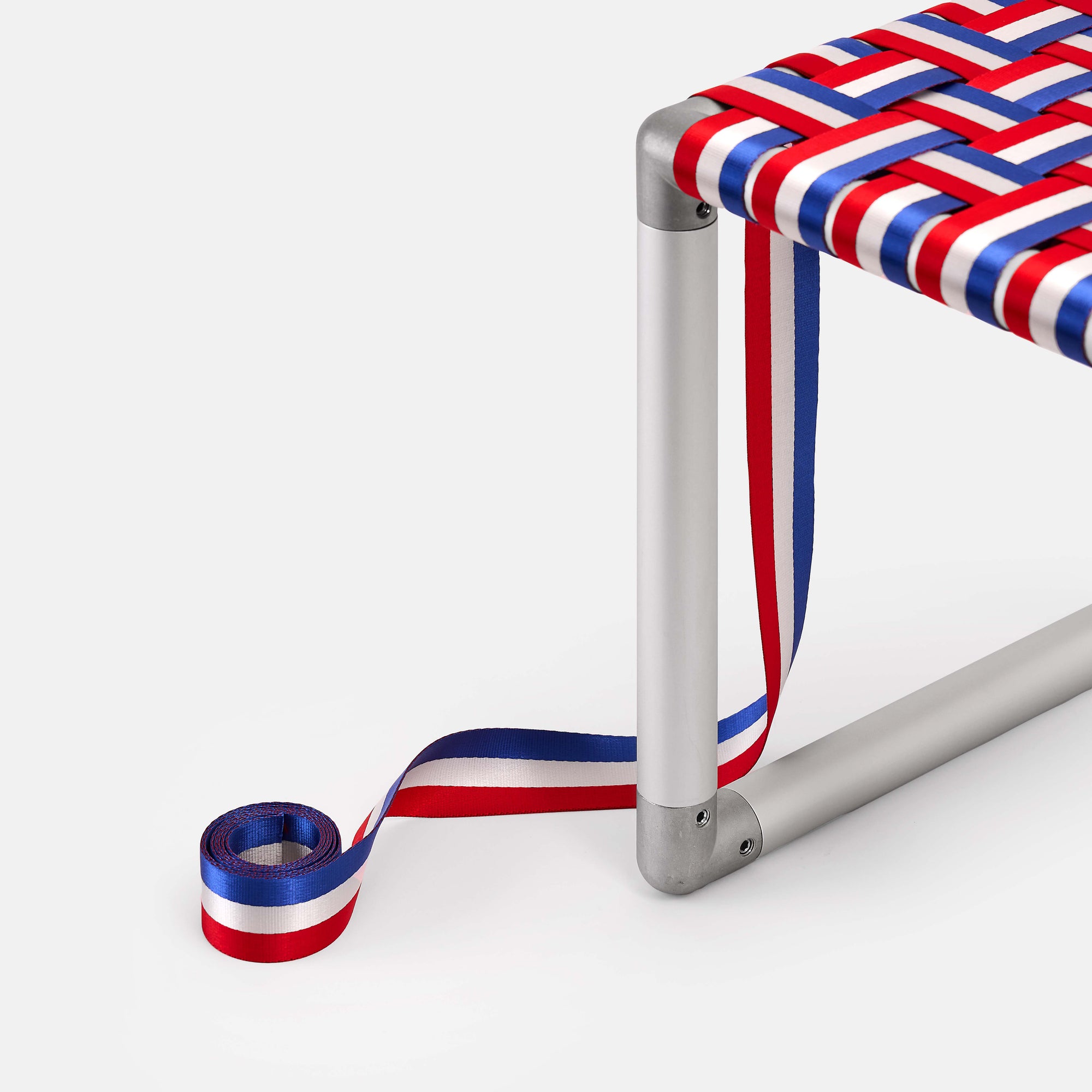 Pipe Chair - Silver Frame with 3 Color Webbing