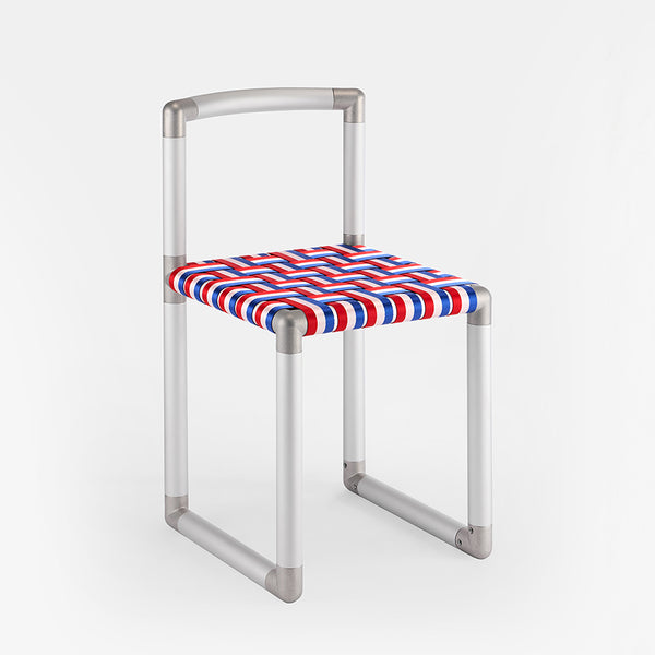 Pipe Chair - Silver Frame with 3 Color Webbing