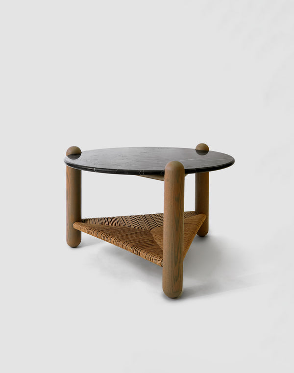 Captain’s Table – White Oak w/ Graystone Marble (30-inch)