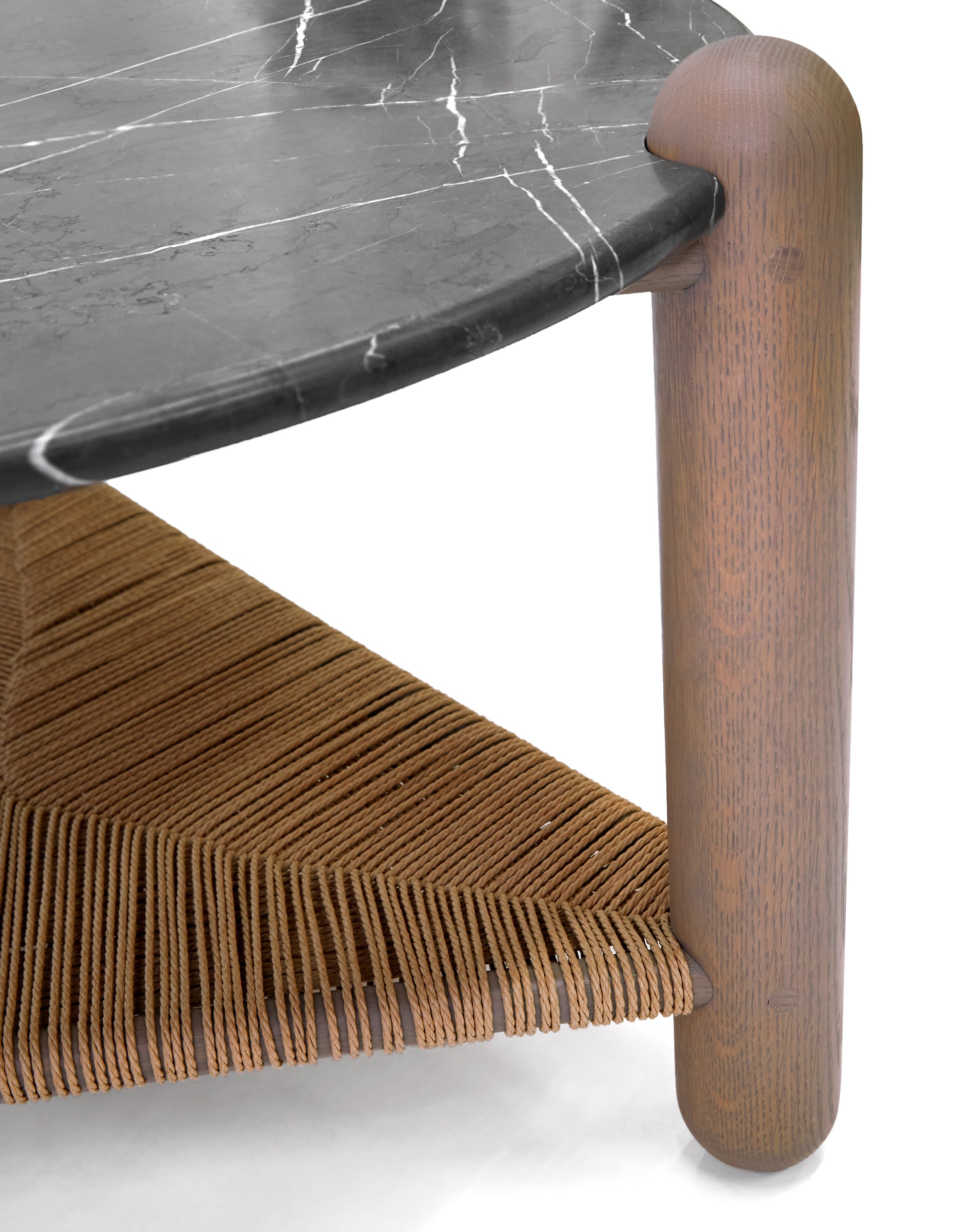 Captain’s Table – White Oak w/ Graystone Marble (30-inch)