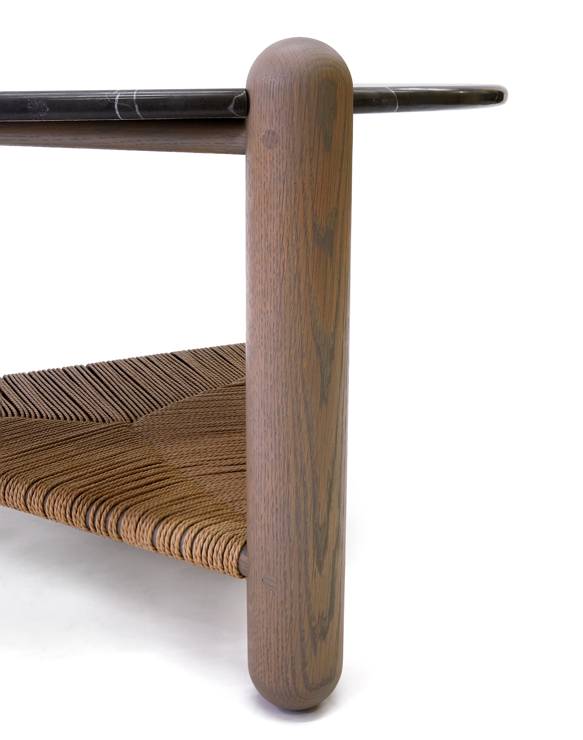 Captain’s Table – White Oak w/ Graystone Marble (30-inch)