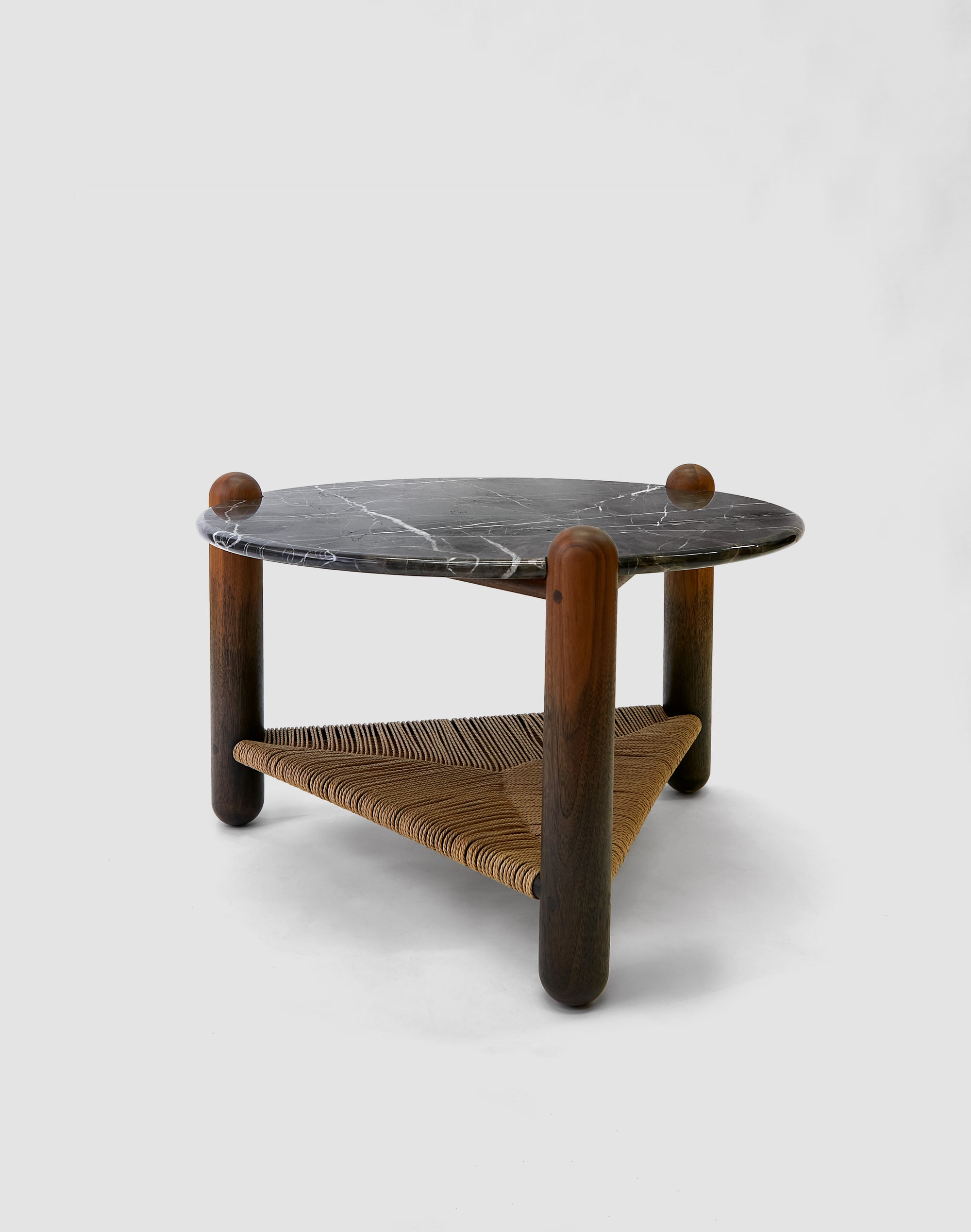 Captain’s Table – Walnut w/ Black Marble (30-inch)