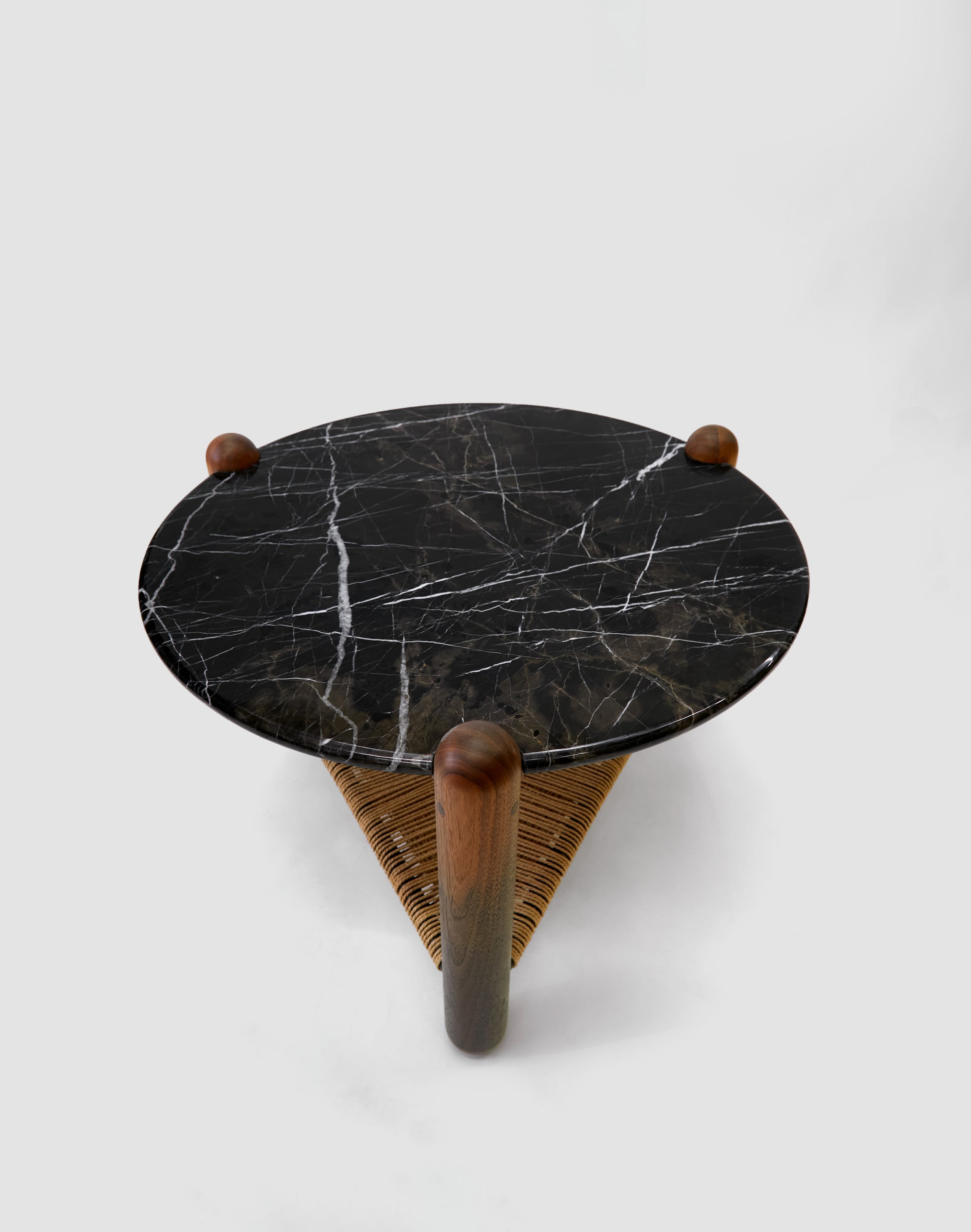 Captain’s Table – Walnut w/ Black Marble (30-inch)