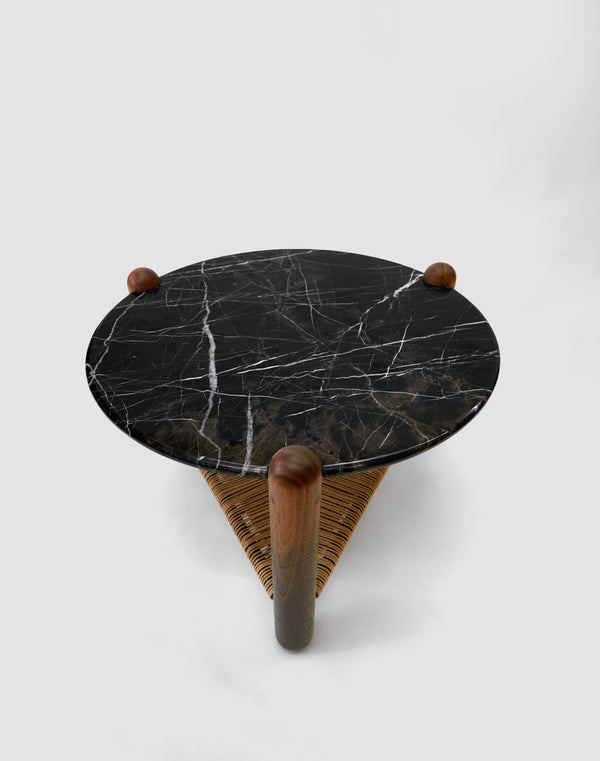 Captain’s Table – Walnut w/ Black Marble (30-inch)