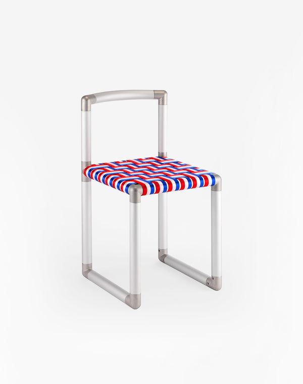 Pipe Chair - Silver Frame with 3 Color Webbing